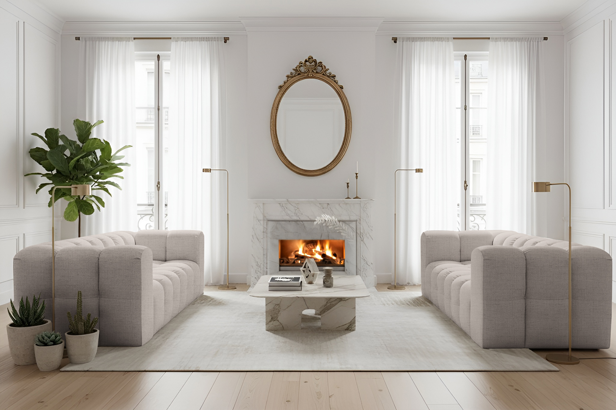 Baloo 3-Sitzer Set Moly Creme